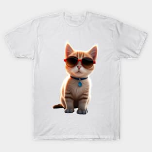 Cool Cat Cute Kitten Wearting Sunglasses T-Shirt